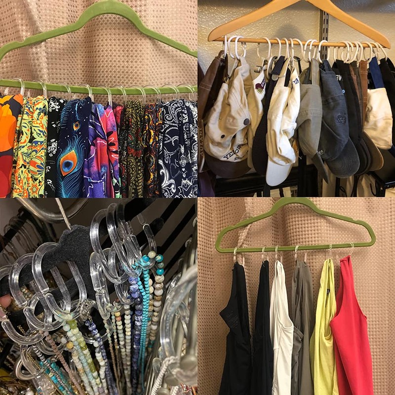 Careyoungs Plastic Shower Curtain Hooks White Curtain C Rings for