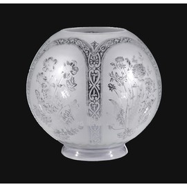 B&P Lamp® Supply 8" Five-Scene Clear & Etched Glass Gas Shade