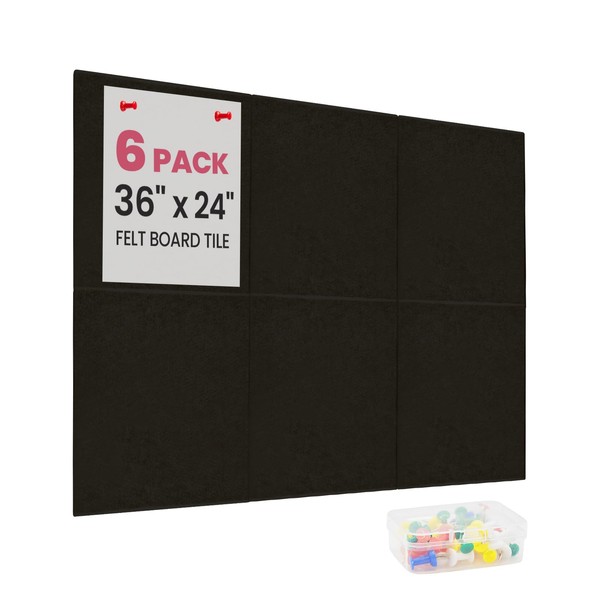 Aipiahio Large Cork Board, Felt Wall Tiles 36" x 24",