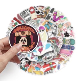 Skate Stickers Skateboarding Stickers Pack of 50 Skateboard Graffiti Stickers Motorcycles Bicycle Snowboard Luggage Laptop Car Suitcase for Children and Teenagers Waterproof Vinyl Stickers