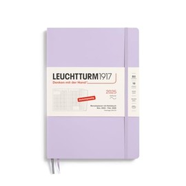 LEUCHTTURM1917 370602 Monthly Planner & Notebook 2025, Composition B5 Softcover - 16 Months, 80 g, Lined - Lilac