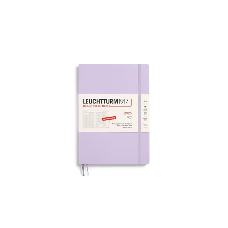 LEUCHTTURM1917 370602 Monthly Planner & Notebook 2025, Composition B5 Softcover