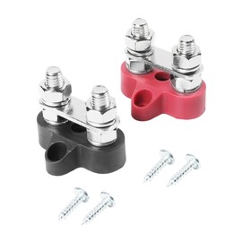SCUARI 2PCS Car Battery Distribution Block,Battery Terminal Distribution Block,Car Accessories,5/16" Power Distribution Junction Block Post Positive Negative,Suitable for Cars,Trucks,RVs,Boats