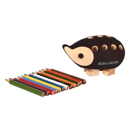 Kohinol 9960S12001 9960 Hedgehog Colored Pencil Stand, Brown, 12 Color Set
