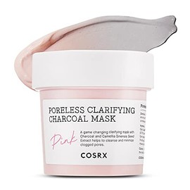 COSRX Mascarilla de carbón aclarante de poros rosa, 3.8 onzas líquidas, puntos negros, poros, control del acné, cuidado de la piel divertido que cambia de color, mascarilla de arcilla facial