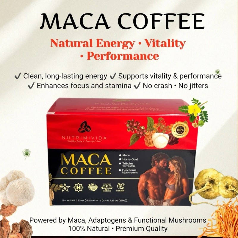 Nutrimivida Maca Coffee 😍 Functional Coffee with Mushrooms Adaptogens For