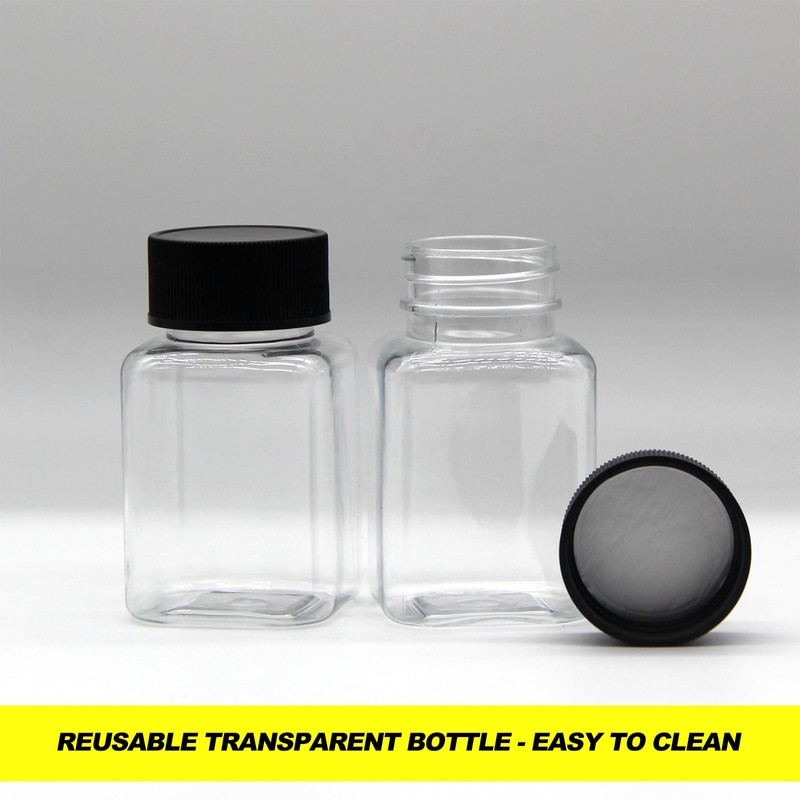 TakFree Small Plastic Juice Bottles with Lids, 12 Pcs 100ml