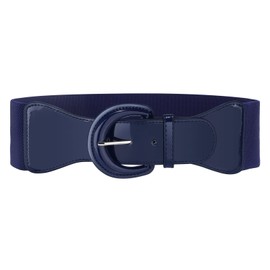 JASGOOD Women Wide Stretchy Vintage Belt Dress Elastic Waist Belts for Women Dress (Blue,Belt Length 112cm/44.10",Fits Waist 42-49 Inch)