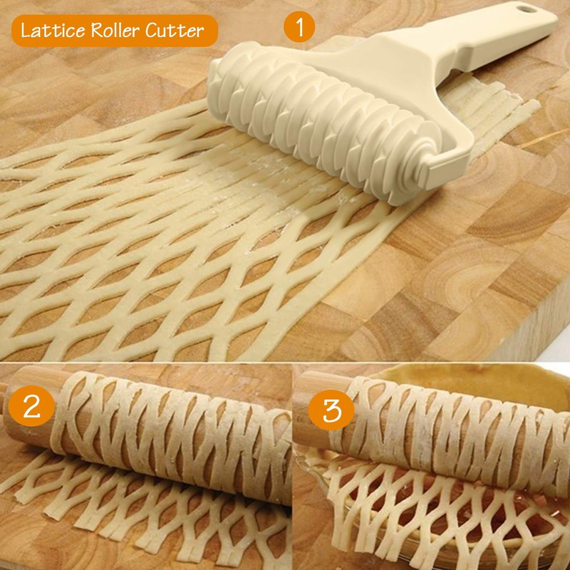 Lattice Roller Cutter, Pie Pizza Cookie Dough Roller Lattice Household