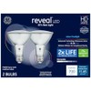 GE Reveal 2-Pack 75 W Equivalent Dimmable Flood Color-Enhancing Par30