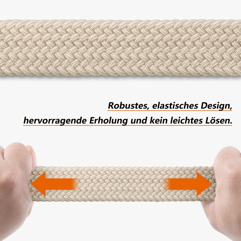LAKIDAY Braided Fabric Belt Elastic Stretch Belt for Men and