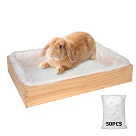 BESNEW Small Animal Bedding & Litter,50 pcs Disposable Rabbit Cage Liner Bags 3s Quick Clean for Bunny Cat Guinea Pig Ferret Chinchilla