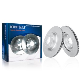 Detroit Axle - Front Brake Kit for Jeep 2018-2023 Wrangler [Brake Code BRY] Disc Brake Rotors Ceramic Brakes Pads with Hardware 2019 2020 2021 2022 Replacement : 12.99" inch Brake Rotors