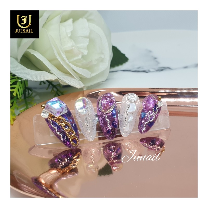 ✏Silk Road Handmade Nail Tips - Short Almond / ✏실크로드