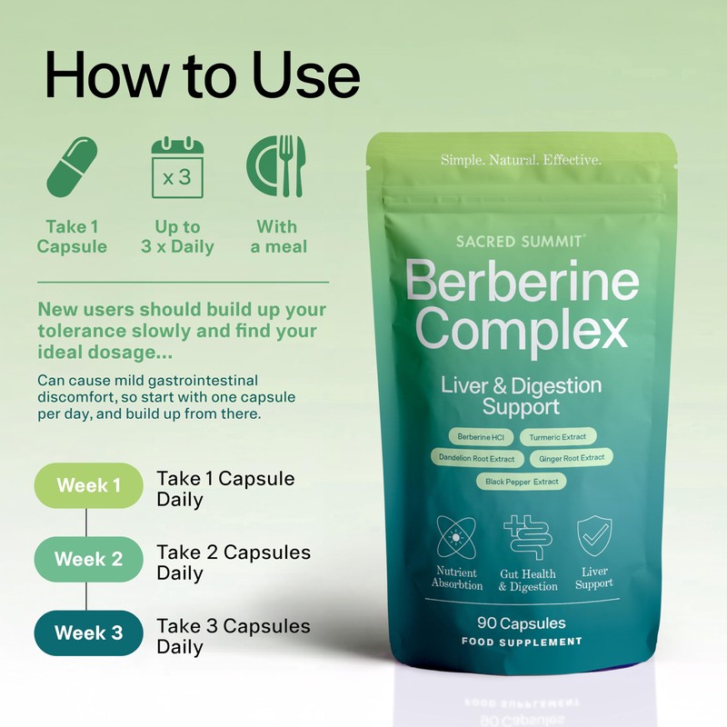 Sacred Summit Berberine Detox Complex 500 mg – with Turmeric