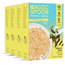 Magic Spoon Plant-Based Protein Cereal, Honey Nut 4-Pack of High Protein Cereal - High Protein, Low Sugar, Gluten & Grain Free, Keto & Low Carb Lifestyles