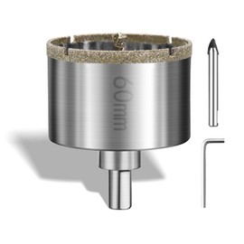 Diamond Drill Bit Hole Saw 60 mm with Centre Drill Professional Diamond Core Hole Drill Tile Drill Glass Drill Metal Hole Saws Universal HSS Hole Saws for Glass Tile Ceramic Marble Limestone