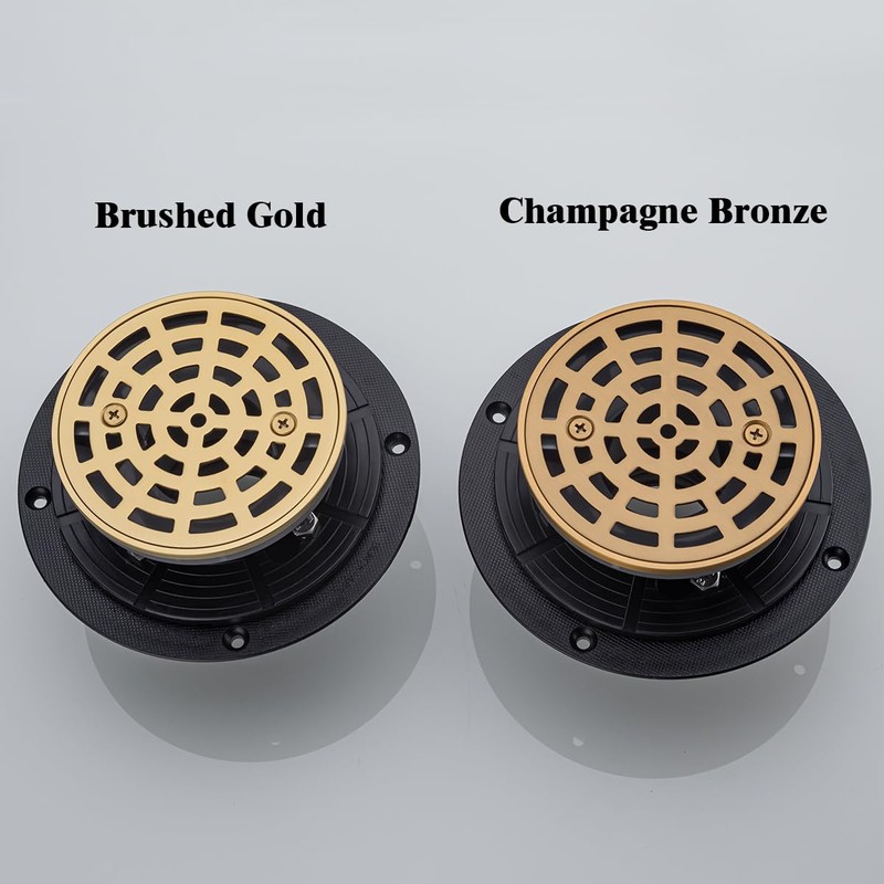 RANDOM Round Shower Drain SUS304 Stainless Steel Champagne Bronze Shower