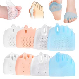 4Pair Silicone Toe Separators for Women and Men, Gel Toe Spacers Bunion Corrector and Toe Straightener for Overlapping Toes and Hallux Valgus Relief, Soft Breathable Toe Spreaders