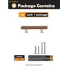 JIASENBAO Brown Leather Drawer Pulls 5 Pack 3" (76mm) Hole