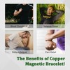 Copper Cross Bracelet for Men, Ultra Strength Magnetic Jewelry, Rice-Ear