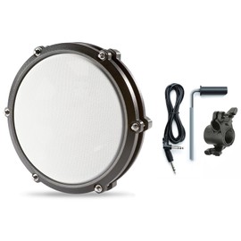 Alesis Nitro Max 8 Inch Single-Zone Mesh Tom Pad with Clamp and Silverline Audio 10ft Trigger Cable Bundle