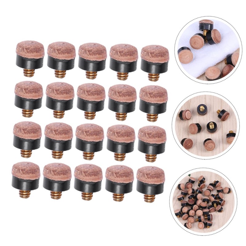 BESPORTBLE 2sets Pool Stick Tips Billiard Replacement Leather Billiard Necessity