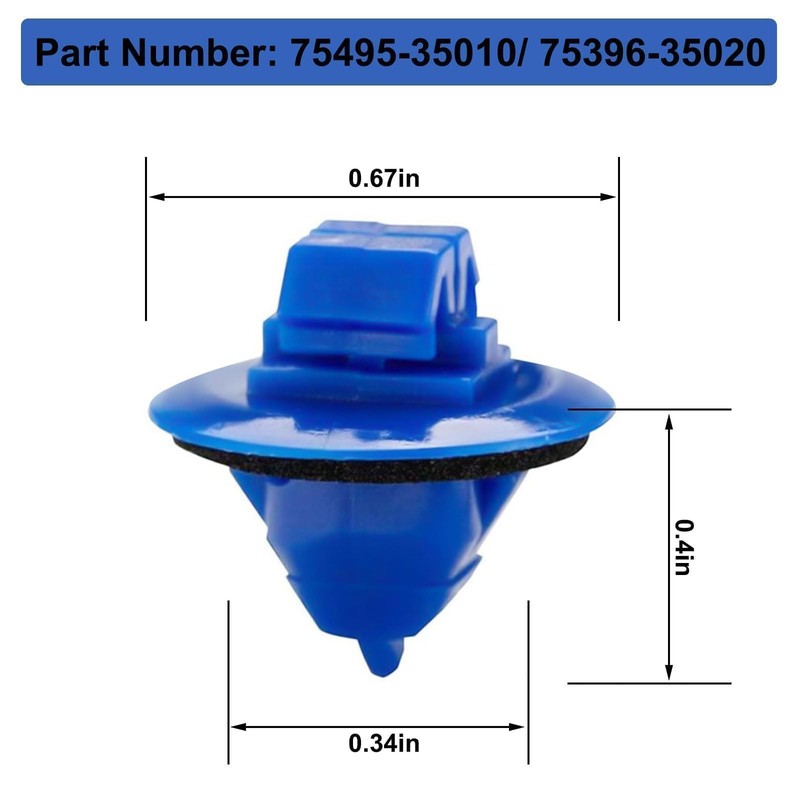 SecosAutoparts 38PCS Fender Flare Retainer Clips 75397-35010 75495-35010 Fit for