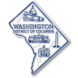 Washington, D.C. Small Map Magnet by Classic Magnets, 2.1" x 2.5", Collectible Souvenirs Made in The USA