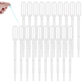 Amabro 20pcs Disposable Plastic Pipettes, 1ml Transfer Pipettes Measuring Pipette, Disposable Pipettes, Dropper Suitable for Science Teaching at Home, Laboratory Experiment, DIY Art