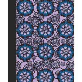  Sketch Journal: Animal Print Mandala (Royal Blue and Purple) 8x10 - Pages are lightly lined with EXTRA WIDE RIGHT MARGINS for sketching, drawing, and writing