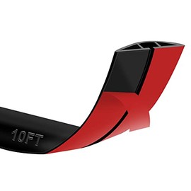 10Ft Floor Cord Cover Silicone Cable Protector Easy to Install Durable Wire Organizer and Hider Ideal Extension Cord Cover for Home, Office, Garage (Black-10Ft)