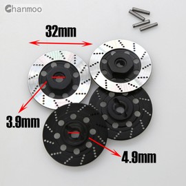 Chanmoo 1/10 RC Aluminum Alloy 12mm Hex Drift Wheels Rim Tires Hub Brake Disc Compatible with 1/10 RC On Road Rally Touring Racing Street Car Traxxas Tamiya HSP HPI Redcat Racing 4PCS (Purple)