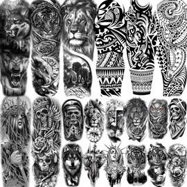 Tatuajes Temporales de Acuarela para Mujeres Adultos - Set de Tatuajes Falsos Realistas 3D Florales de Mariposa Fénix Mandala, Pegatina Corporal Resistente al Agua y de Larga Duración para Fiestas Bodas (20 Sheets)