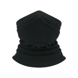 Unbranded Neck Gaiter Bandana Face Mask Sun UV Cooling Gator Mask Face Cover for Men Woman - Black