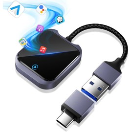 Wireless Carplay and Android Auto Adapter with Fast Stable 5Ghz WiFi Bluetooth, Wireless Android Auto Car Adapter Applies to Cars After 2016 & Phone with Android11+& USB-A/Type-C (Purple)