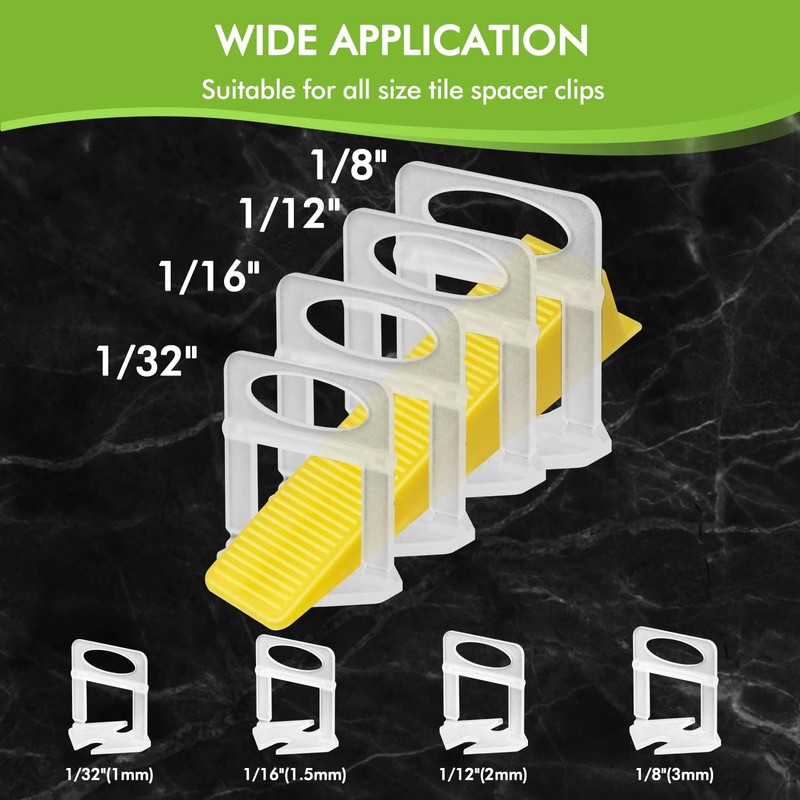 Tile Leveling System Wedges, 300pcs Reusable Tile Leveler Wedges for