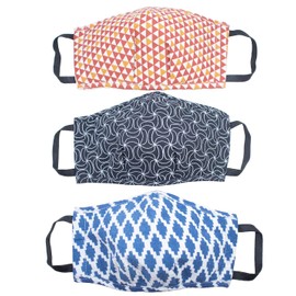 Cotton Handmade Reusable Face Mask - Pack of 3 | 2 Adult Face Mask (Large) & 1 Kid Face Mask (Small)