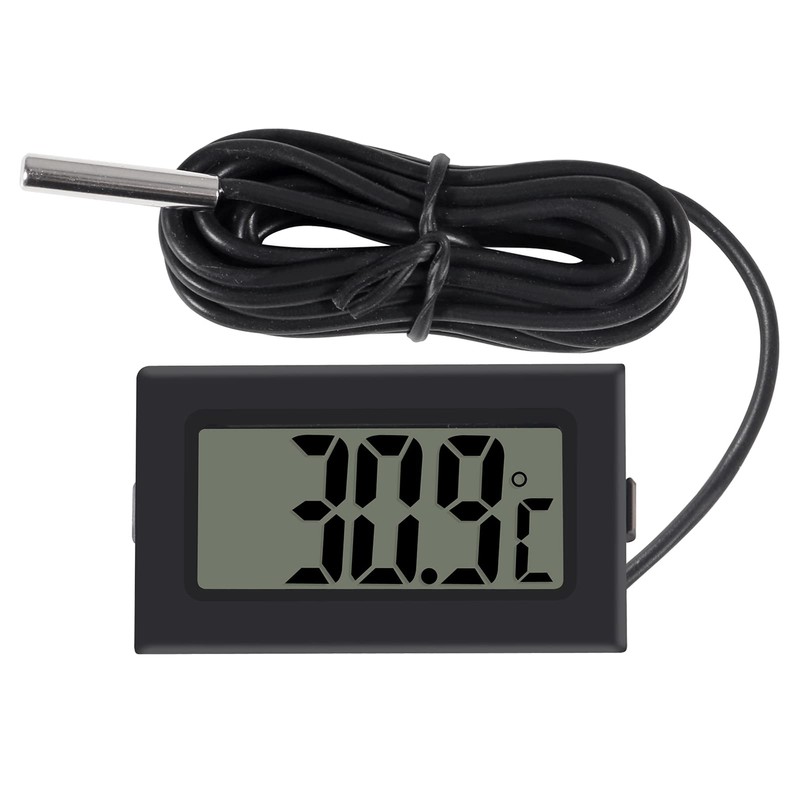AOICRIE 4pcs Digital LCD Thermometer Temperature Monitor with 1M External