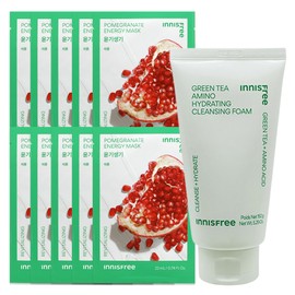 (10 sheets) Innisfree Energy Mask Pomegranate + Green Tea Amino Moisture Cleansing Foam / (10매)이니스프리 에너지 마스크 석류+그린티 아미노 수분 클렌징 폼