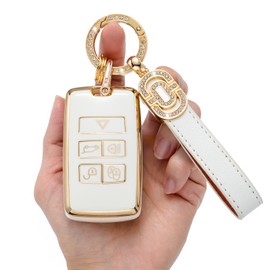 LJMTBKAN TPU Key Fob Case Cover Suitable for Land Rover Discovery, Range Rover, Defender 2018 2019 2020 2021 2022 Smart Key Fob