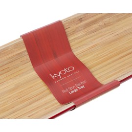Premier Housewares Kyoto Spun Bamboo Tray - 4 x 36 x 14 cm, Red
