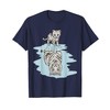 Bambino Gatto Specchio Riflesso Tigre Bianca Gattino Kawaii Maglietta