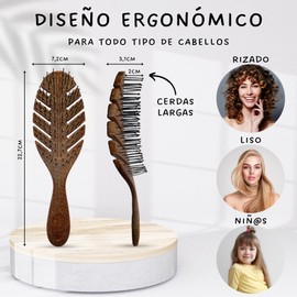 ETISEN, Anti Pull Hair Brush, Curly Hair Brush, Coconut Based, Anti-Pull Comb, Detangling Brush, Anti-Break, Comb Men, Women, Children, Natural Bristles