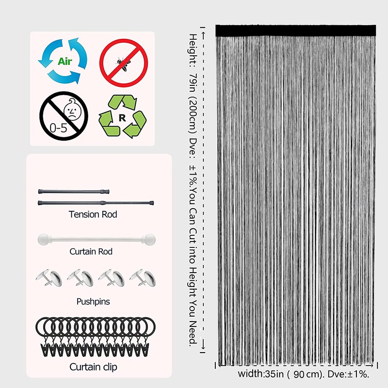 HSYLYM String Door Curtain Window Decoration Room Divider Decoration Single