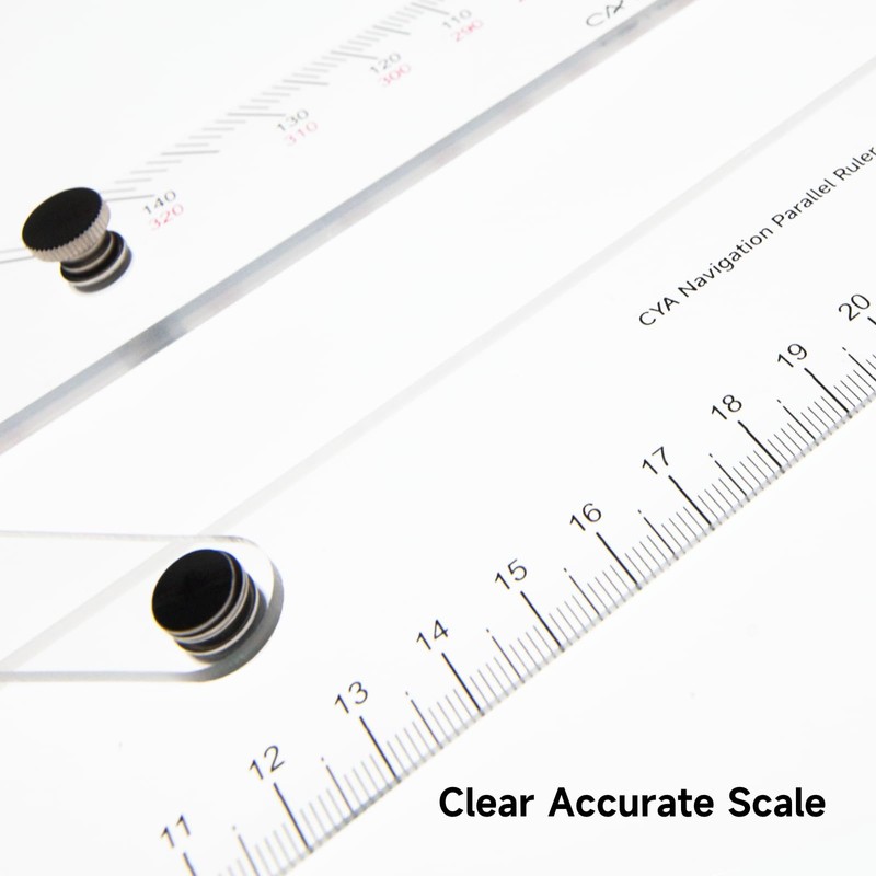 CYA Navigation Parallel Ruler Marine Parallel Ruler with Clear Scales,