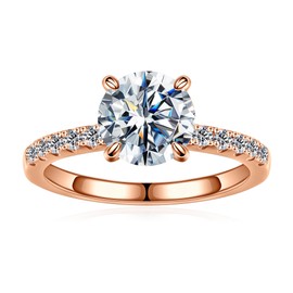SMILEST Moissanite Engagement Rings for Women, 1.5CT Round D Color VVS1 Clarity Lab Created Moissanite Rings 18K White Yellow Rose Gold Vermeil Moissanite Rings for Women Wife Promise Rings for Her,