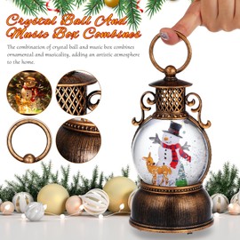 POPETPOP Christmas Lantern Snow Globe with Music: Musical Snowman Globe - Indoor Christmas Decorations for Home, Holiday Parties, And Festive Celebrations