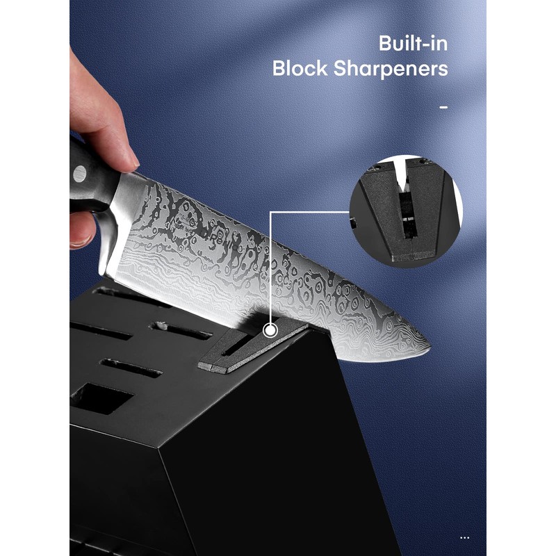 Knife Set, D.Perlla 14 Pieces Kitchen Knife Set with Built-in