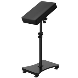 POARMEEY Tattoo Arm Rest Stand with Soft Pillow & 360° Rotation - Adjustable Height & Angle Control, Stable Wood Grain Base for Tattoo Studios & Artists